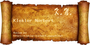 Klekler Norbert névjegykártya