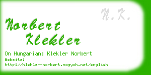 norbert klekler business card